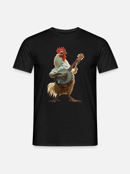 Rooster Banjo - Men's T-Shirt - black