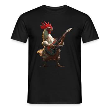 Hahn Gitarre - Männer T-Shirt - Schwarz - Vorne - AI Model Male 178 light (178cm)