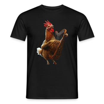 Hahn Harfe - Männer T-Shirt - Schwarz - Vorne - AI Model Male 178 light (178cm)