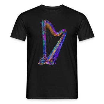 Harfe - Männer T-Shirt - Schwarz - Vorne - AI Model Male 178 light (178cm)