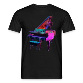 Piano - T-shirt homme - noir - Devant - AI Model Male 178 light (178cm)