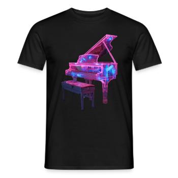 Piano - Men's T-Shirt - black - Front - AI Model Male 178 light (178cm)