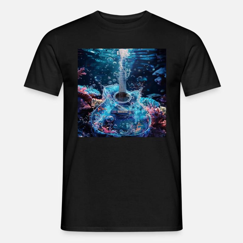 Gitarre - Männer T-Shirt - Schwarz
