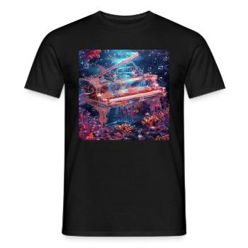 Klavier - Männer T-Shirt - Schwarz - Vorne - AI Model Male 178 light (178cm)