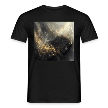 Akkordeon - Männer T-Shirt - Schwarz - Vorne - AI Model Male 178 light (178cm)