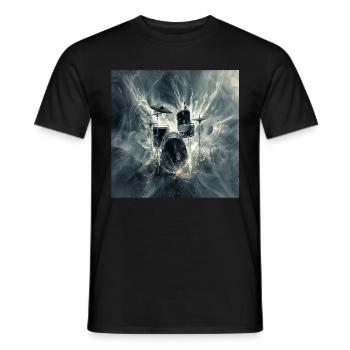 Schlagzeug - Männer T-Shirt - Schwarz - Vorne - AI Model Male 178 light (178cm)