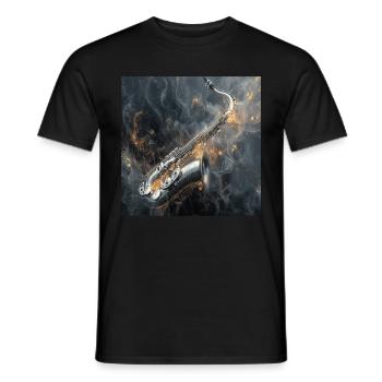 Saxophon - Männer T-Shirt - Schwarz - Vorne - AI Model Male 178 light (178cm)