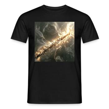 Querflöte - Männer T-Shirt - Schwarz - Vorne - AI Model Male 178 light (178cm)