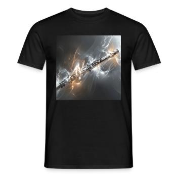 Querflöte - Männer T-Shirt - Schwarz - Vorne - AI Model Male 178 light (178cm)