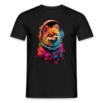 Zwergspitz - Männer T-Shirt - Schwarz - Vorne - AI Model Male 178 light (178cm)