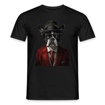 Boston Terrier - Männer T-Shirt - Schwarz - Vorne - AI Model Male 178 light (178cm)