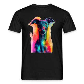 Windhund - Männer T-Shirt - Schwarz - Vorne - AI Model Male 178 light (178cm)