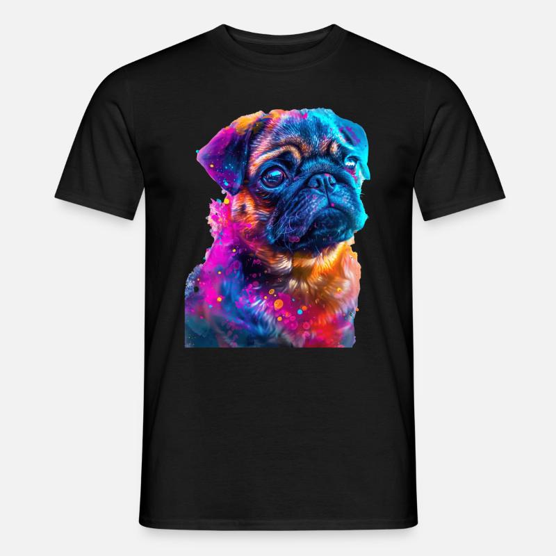 Mops - Männer T-Shirt - Schwarz