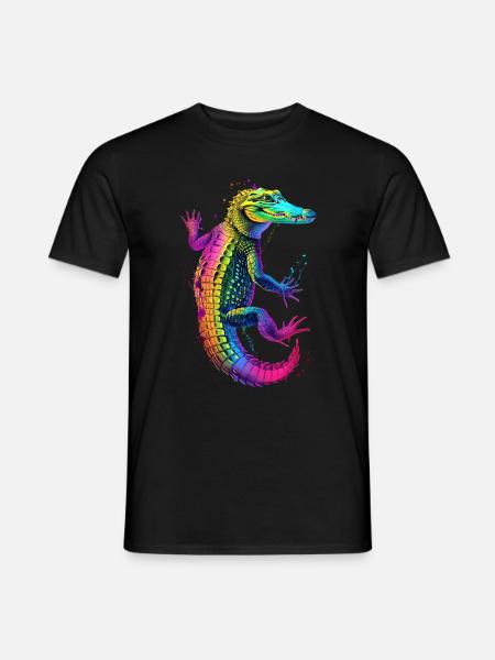 Krokodil - Männer T-Shirt - Schwarz