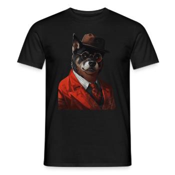 Akita - Männer T-Shirt - Schwarz - Vorne - AI Model Male 178 light (178cm)