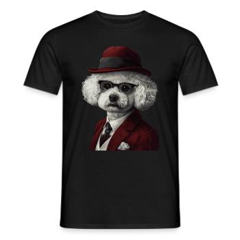 Bichon Frisé - Männer T-Shirt - Schwarz - Vorne - AI Model Male 178 light (178cm)
