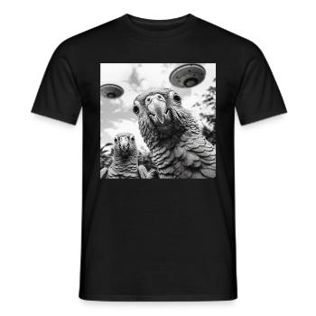 Sittiche - Männer T-Shirt - Schwarz - Vorne - AI Model Male 178 light (178cm)