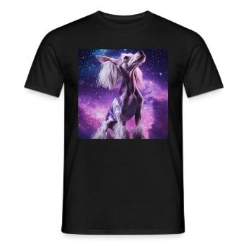 Chinesischer Schopfhund - Männer T-Shirt - Schwarz - Vorne - AI Model Male 178 light (178cm)