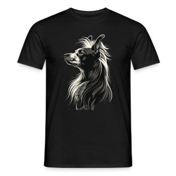 Chinesischer Schopfhund - Männer T-Shirt - Schwarz - Vorne - AI Model Male 178 light (178cm)