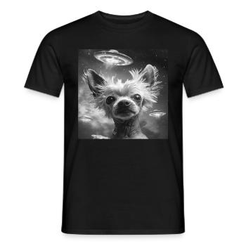 Chinesischer Schopfhund - Männer T-Shirt - Schwarz - Vorne - AI Model Male 178 light (178cm)