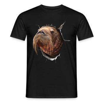 Walross - Männer T-Shirt - Schwarz - Vorne - AI Model Male 178 light (178cm)