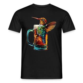 Kolibri Bier - Männer T-Shirt - Schwarz - Vorne - AI Model Male 178 light (178cm)