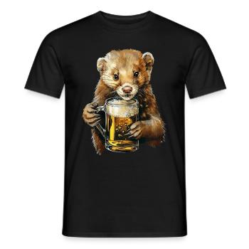 Wiesel Bier - Männer T-Shirt - Schwarz - Vorne - AI Model Male 178 light (178cm)