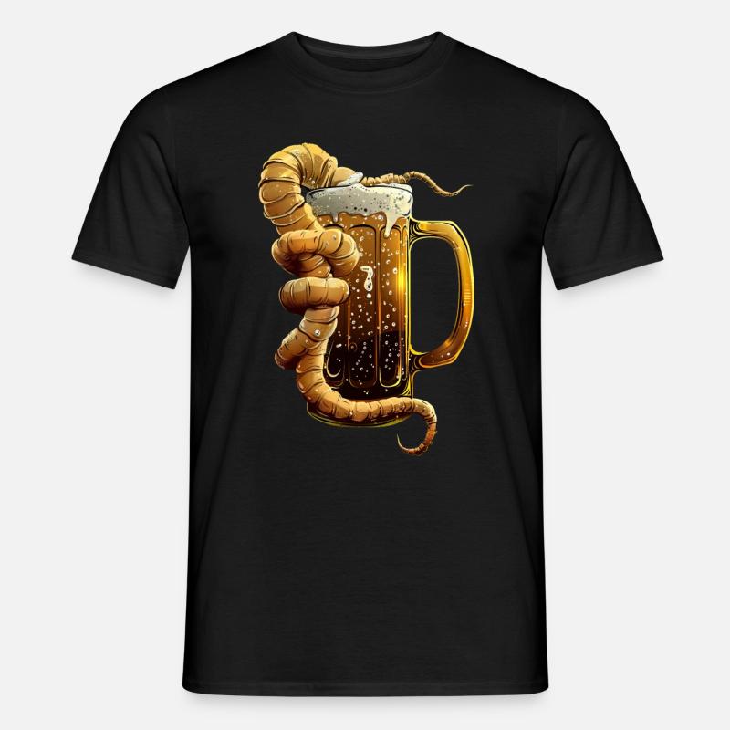 Wurm Bier - Männer T-Shirt - Schwarz