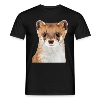 Hermelin - Männer T-Shirt - Schwarz - Vorne - AI Model Male 178 light (178cm)