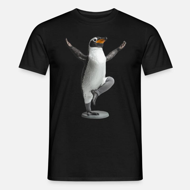 Pinguin - Männer T-Shirt - Schwarz