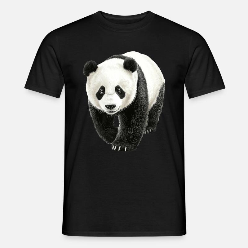Panda - Männer T-Shirt - Schwarz