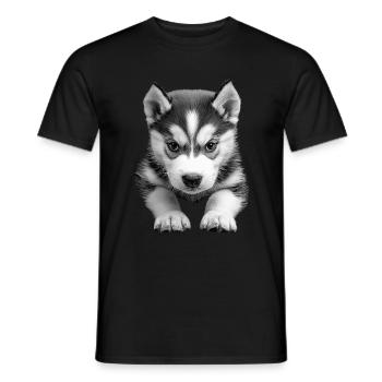 Sibirischer Husky - Männer T-Shirt - Schwarz - Vorne - AI Model Male 178 light (178cm)