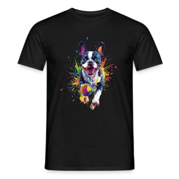 Boston Terrier - Männer T-Shirt - Schwarz - Vorne - AI Model Male 178 light (178cm)