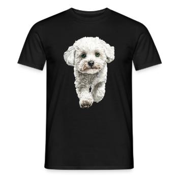 Bichon Frisé - Männer T-Shirt - Schwarz - Vorne - AI Model Male 178 light (178cm)