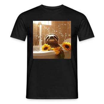 Faultier - Männer T-Shirt - Schwarz - Vorne - AI Model Male 178 light (178cm)