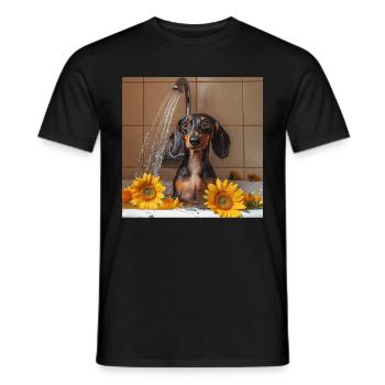 Dackel - Männer T-Shirt - Schwarz - Vorne - AI Model Male 178 light (178cm)