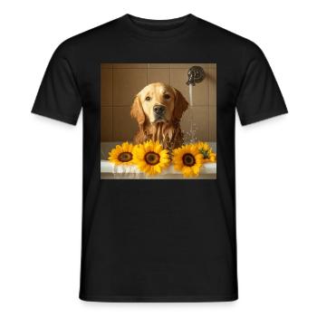 Golden Retriever - Männer T-Shirt - Schwarz - Vorne - AI Model Male 178 light (178cm)
