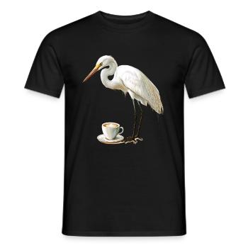 Reiher Vogel Kaffee - Männer T-Shirt - Schwarz - Vorne - AI Model Male 178 light (178cm)