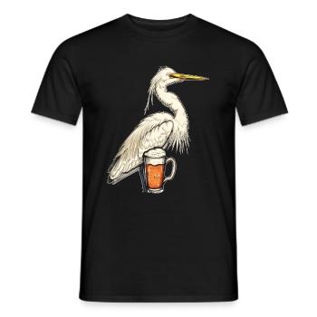 Reiher Vogel Bier - Männer T-Shirt - Schwarz - Vorne - AI Model Male 178 light (178cm)