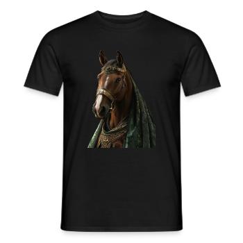 Pferd - Männer T-Shirt - Schwarz - Vorne - AI Model Male 178 light (178cm)