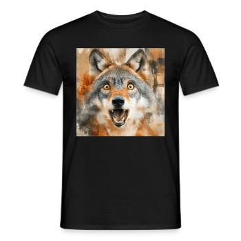 Wolf - Männer T-Shirt - Schwarz - Vorne - AI Model Male 178 light (178cm)