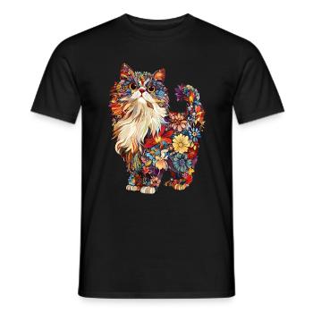 Perserkatze - Männer T-Shirt - Schwarz - Vorne - AI Model Male 178 light (178cm)