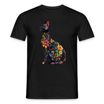 Russisch Blau Katze - Männer T-Shirt - Schwarz - Vorne - AI Model Male 178 light (178cm)