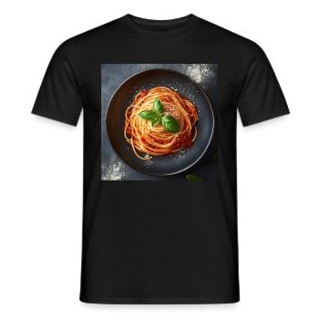 Pasta - Männer T-Shirt - Schwarz - Vorne - AI Model Male 178 light (178cm)