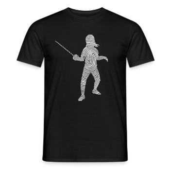 Escrimeuse femme escrime empreinte digitale - T-shirt homme - noir - Devant - AI Model Male 178 light (178cm)