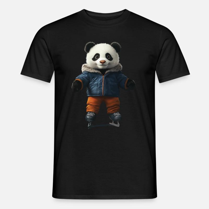Panda - Männer T-Shirt - Schwarz
