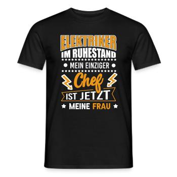Retired electrician - Men's T-Shirt - black - Front - AI Model Male 178 light (178cm)