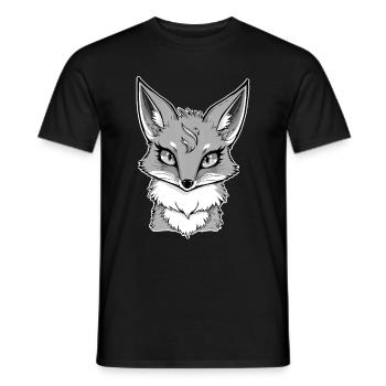 Renard gris - T-shirt homme - noir - Devant - AI Model Male 178 light (178cm)