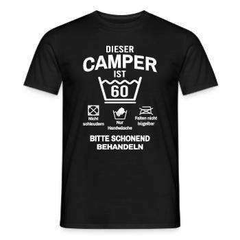 Camper 60. Geburtstag Camping Lustig 60 Jahre - Männer T-Shirt - Schwarz - Vorne - AI Model Male 178 light (178cm)