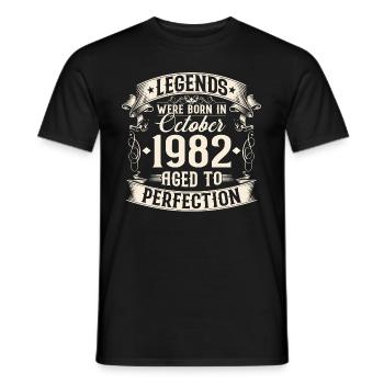 Octobre Né en 1982 Legends Anniversaire - T-shirt homme - noir - Devant - AI Model Male 178 light (178cm)